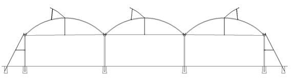 invernadero multicapilla ligero navarro estructura